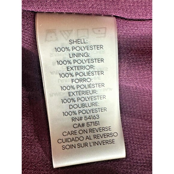 Calvin Klein Sz XL Burgundy Ruffled Floral Long Sleeve Surplice Neckline Blouse - Picture 9 of 11